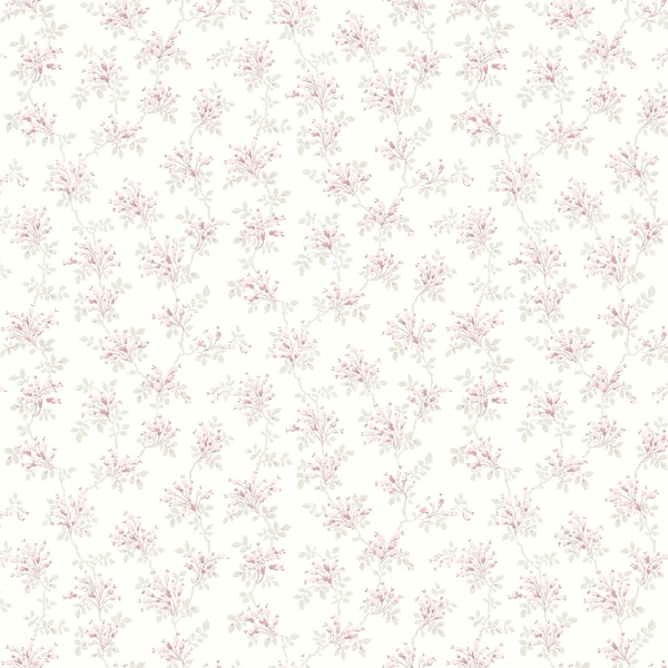 Manhattan Comfort Gradignan Sofiane Pink Botanical Trail 33 ft L X 205 in W Wallpaper BR4072-70038 - main